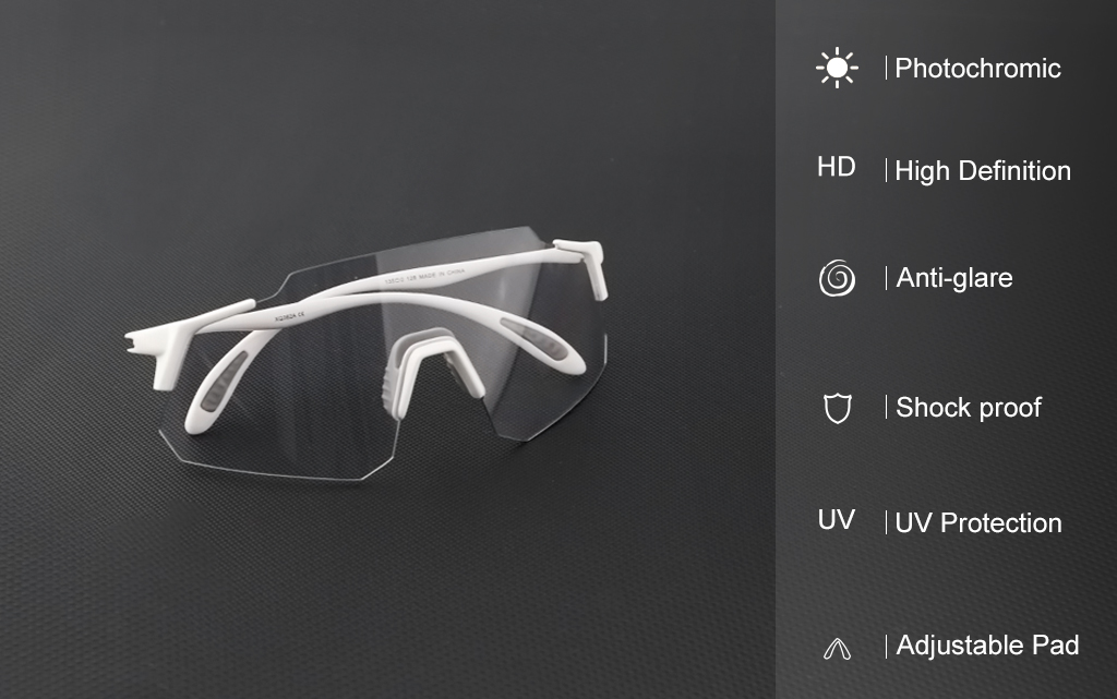 Photochromic Grey Lens UV400 for sykling Løping Sportssolbriller